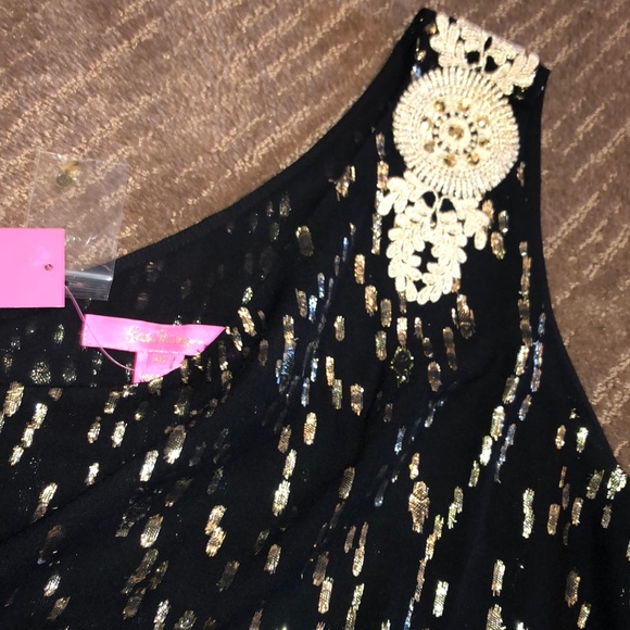 Lilly Pulitzer Fish Clip Sienne top one shoulder size 10 - Picture 3 of 6